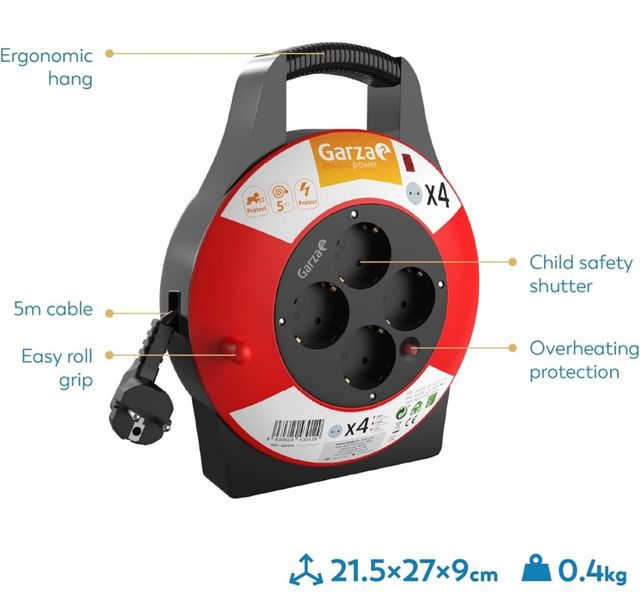 Carrete Alargador Cable eléctrico 5/25m FUENGIROLA