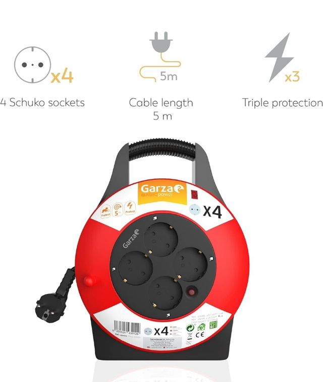 Carrete Alargador Cable eléctrico 5/25m FUENGIROLA