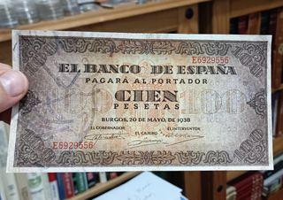 Billete 100 cien pesetas 1938 Burgos Guerra Civil