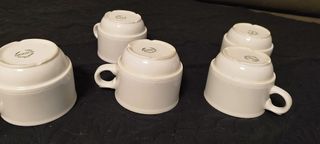 5 tazas blancas porcelanas Bidasoa