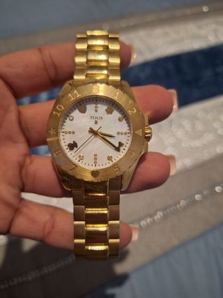 Reloj tous mujer baño de oro y nacar
