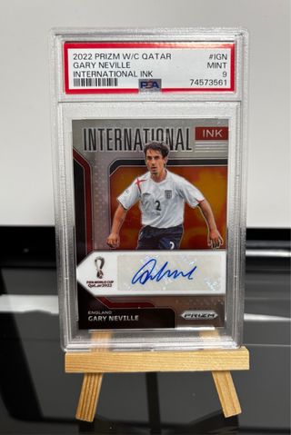 Gary Neville Panini Prizm Auto PSA 9