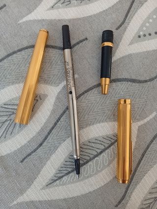 Bolígrafo Parker antiguo dorado 