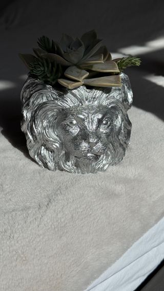 maceta / león/ escultura