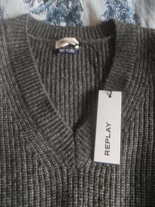 Abito Replay grigio, misto lana, nuovo