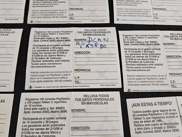 Colección cromos PlayStation Bimbocao