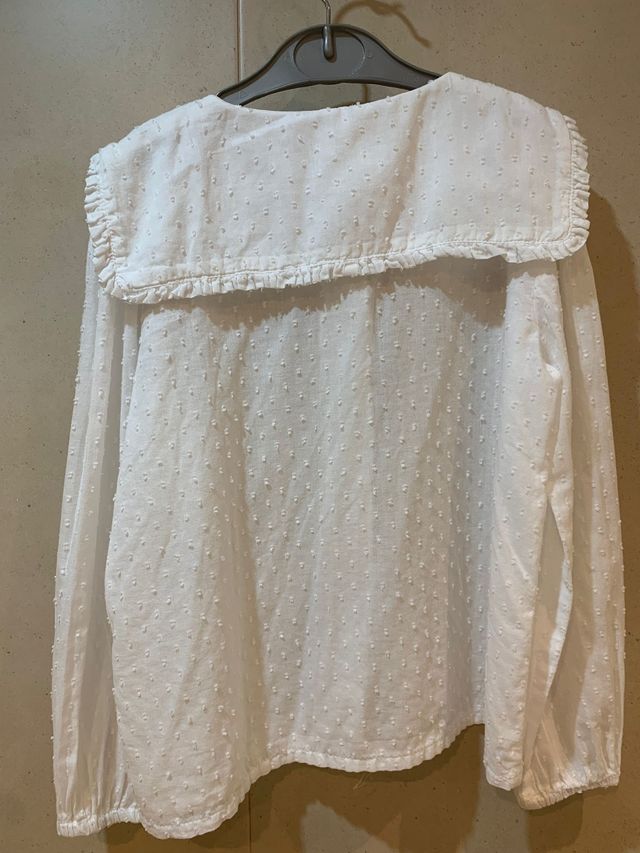 Camicia bianca a manica lunga firmata Unit per bambine 5-6 anni