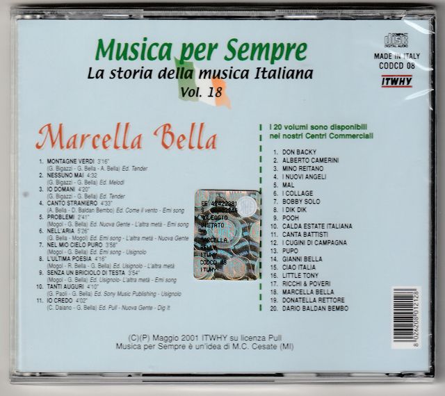 Marcella Bella I Successi Montagne verdi CD Nuovo