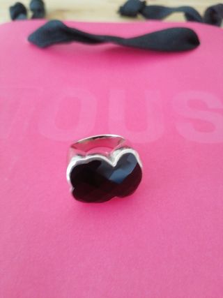 Anillo Tous oso Onix y plata 
