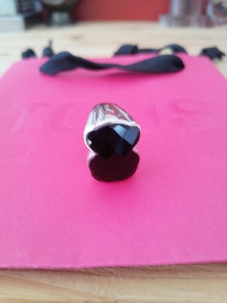 Anillo Tous oso Onix y plata 