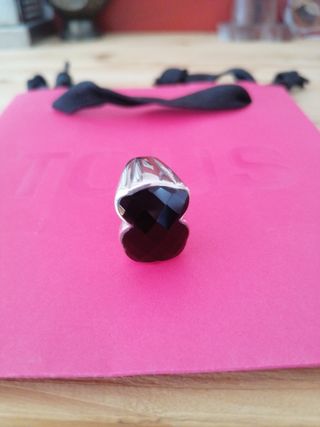 Anillo Tous oso Onix y plata 