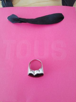 Anillo Tous oso Onix y plata 