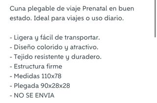parque infantil plegable Prenatal o cuna viaje