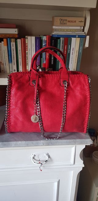 Borsa scamosciata rossa