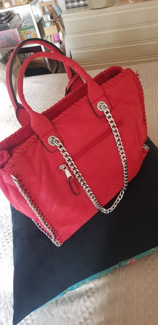 Borsa scamosciata rossa