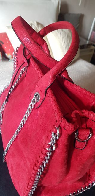 Borsa scamosciata rossa