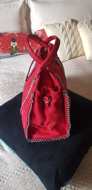 Borsa scamosciata rossa