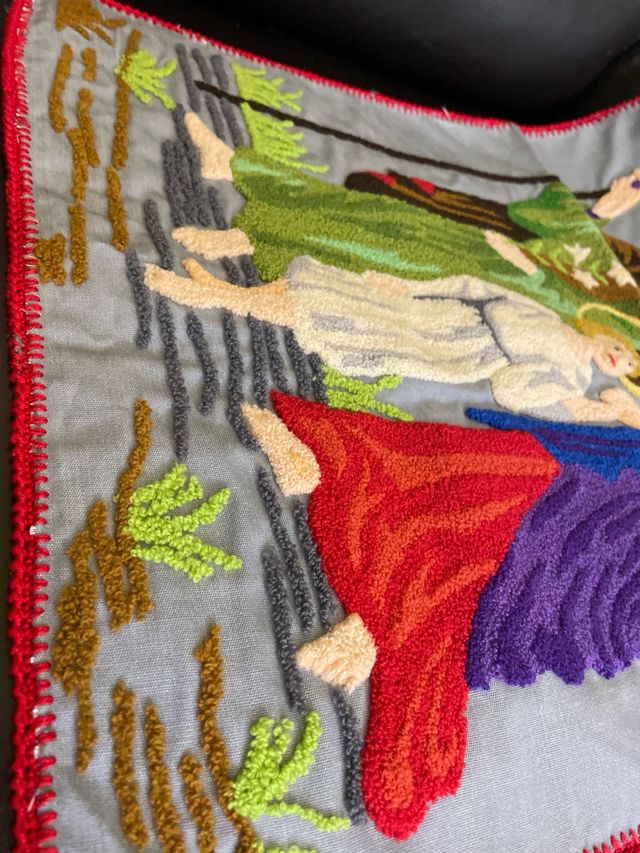 Arazzo antico con punto di croc  75x45 fatto a man