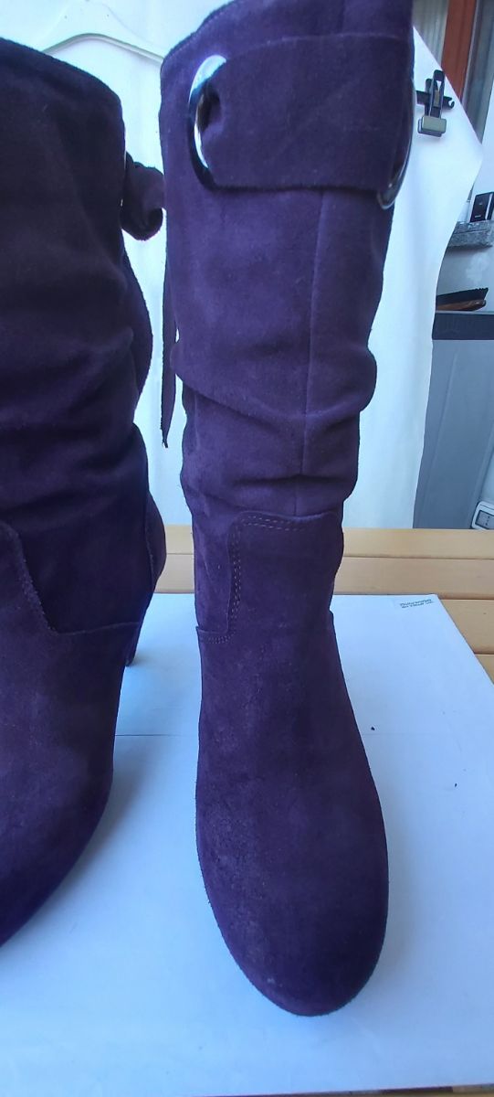 Stivali scamosciati viola Vintage anni90