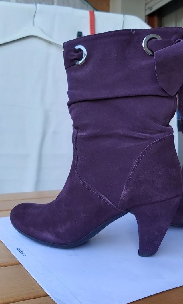 Stivali scamosciati viola Vintage anni90