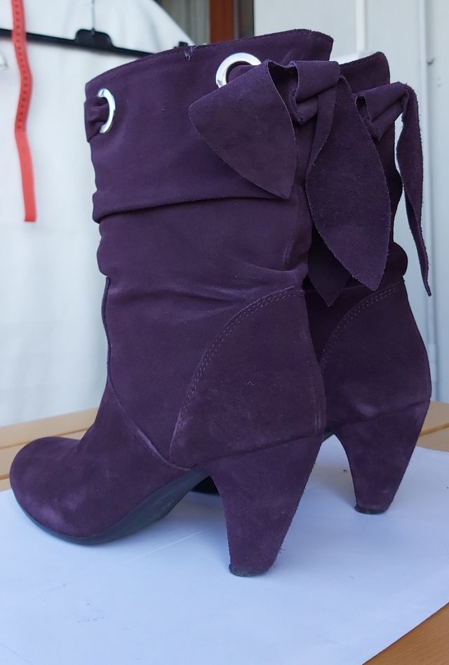 Stivali scamosciati viola Vintage anni90