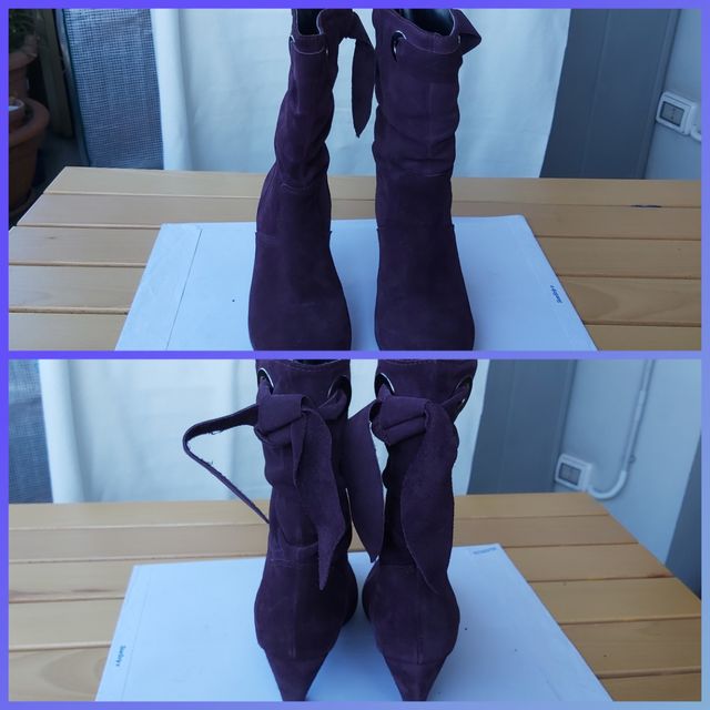 Stivali scamosciati viola Vintage anni90