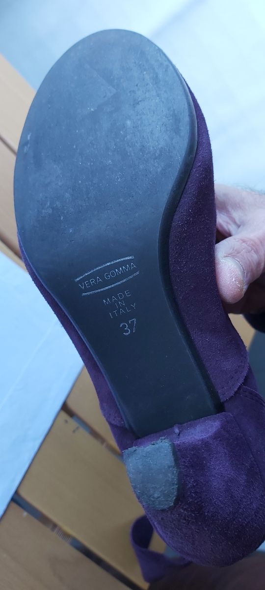 Stivali scamosciati viola Vintage anni90