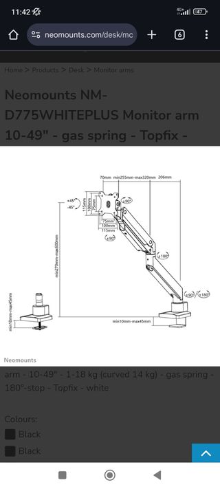 Soporte de mesa para Monitor NM-D775WHITEPLUS