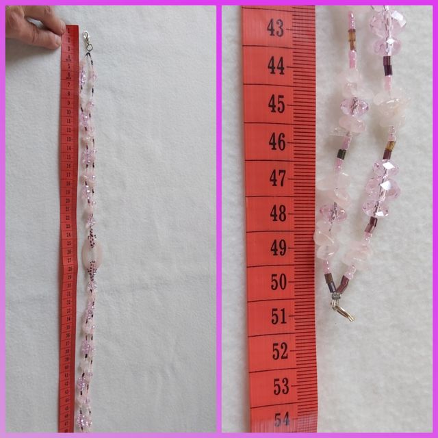 Collana con pietre dure di quarzo rosa