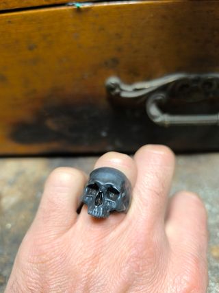 Sello calavera de plata de ley