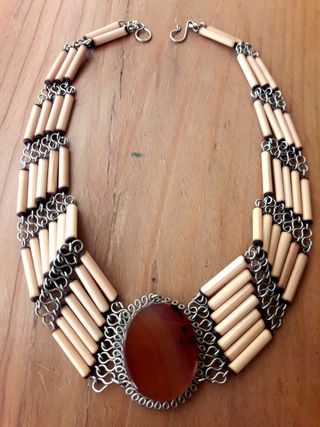 Collar gargantilla con cornalina Vintage