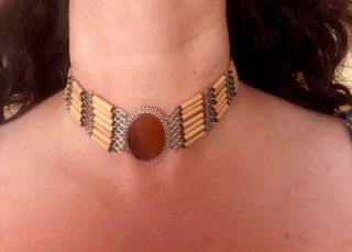 Collar gargantilla con cornalina Vintage