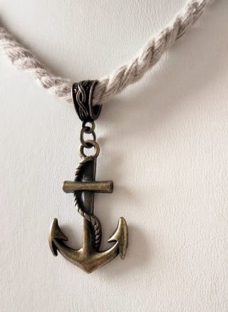 Girocollo in corda con Ancora bronzo