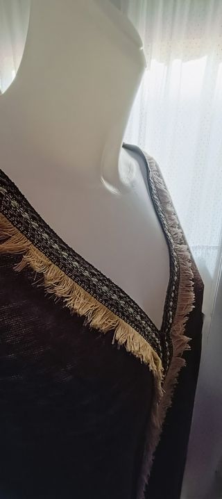 Precioso top boho marrón Cherry Paris de punto y f