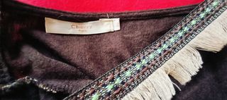 Precioso top boho marrón Cherry Paris de punto y f