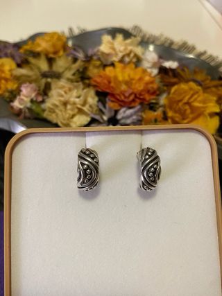 Pendiente de medio aro plata