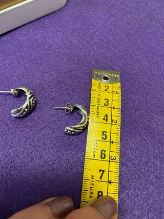 Pendiente de medio aro plata