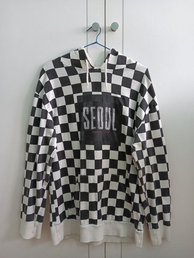 Camisola Xadrez Branco-Preto