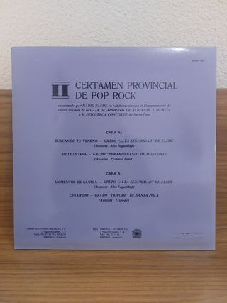 Vinilo II Certamen Provincial Pop-Rock