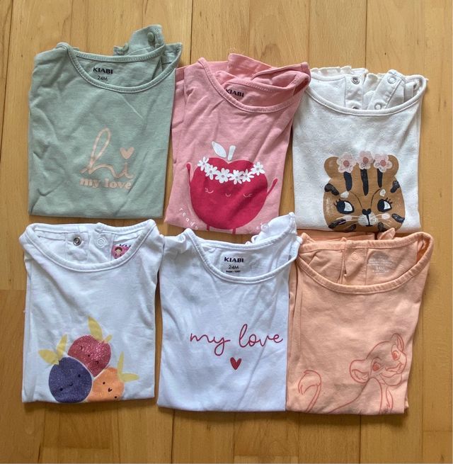 Lote 6 camisetas Kiabi talla 24m