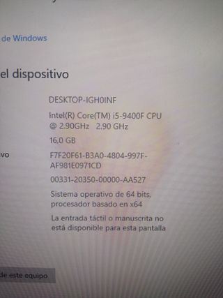 ORDENADOR GAMER GTX 1660, INTEL I5, 16GB RAM