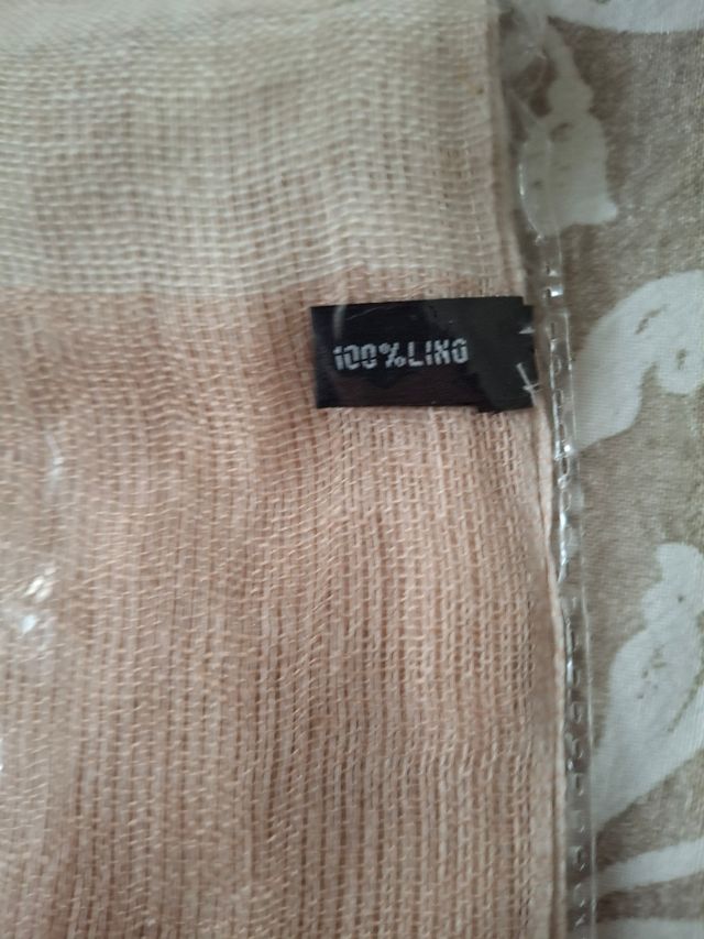 scialle in puro lino color beige