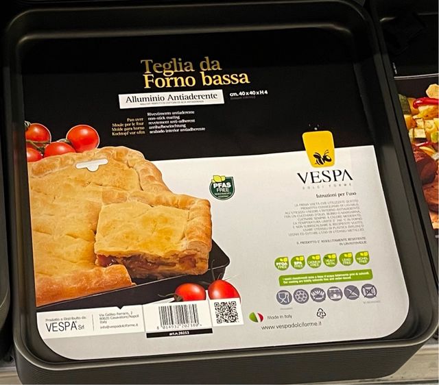 Teglia da forno vespa 40x40x4 cm nero