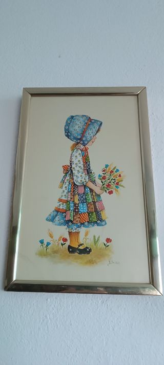 Cuadro infantil con firma