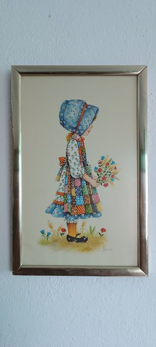 Cuadro infantil con firma