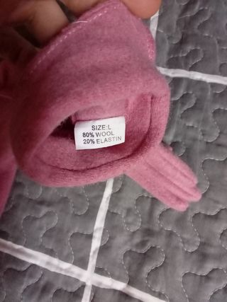 Guantes de lana rosa mujer