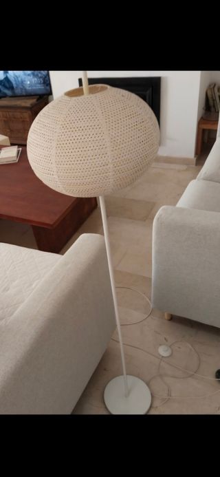 Lámpara de pie ikea vintage papel metal blanca