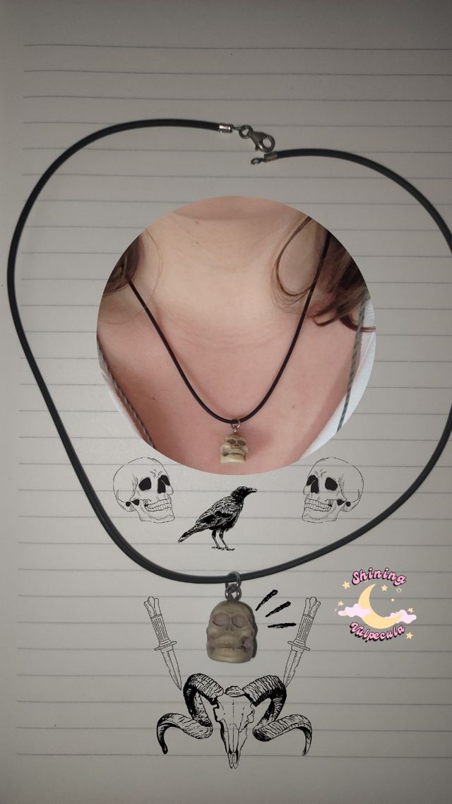 Gothic horror black skull choker