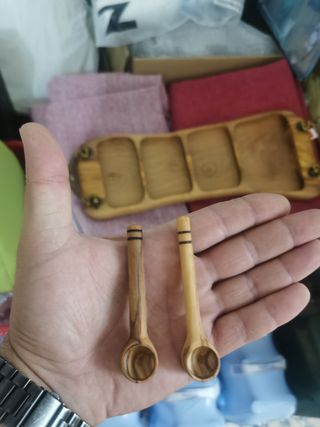 Ciotoline cucchiaino sessola sassola legno ulivo