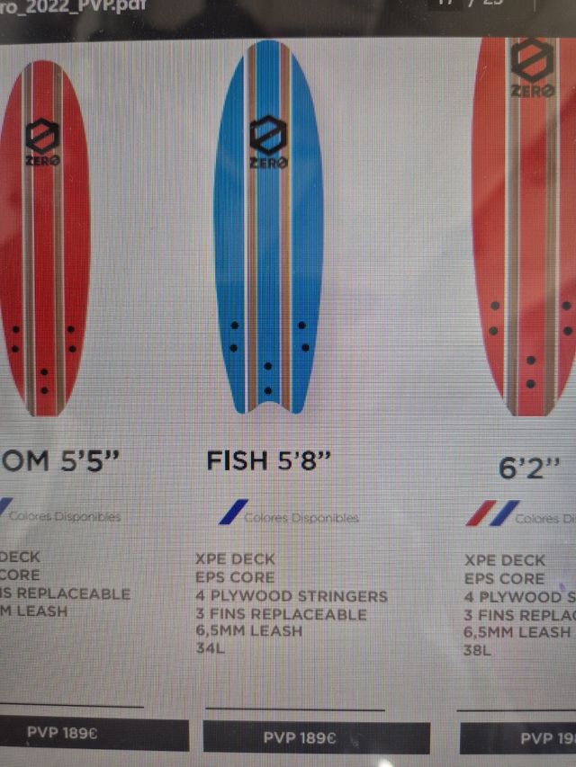 Tabla surf soft 5'8 fish zero